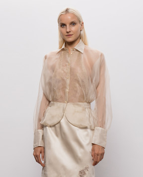 Ermanno Scervino Бежева блуза із шовку D492K700APORG