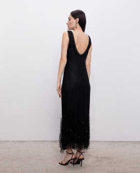 Simkhai Черное платье Irisa с пайетками и бисером 2261168CA