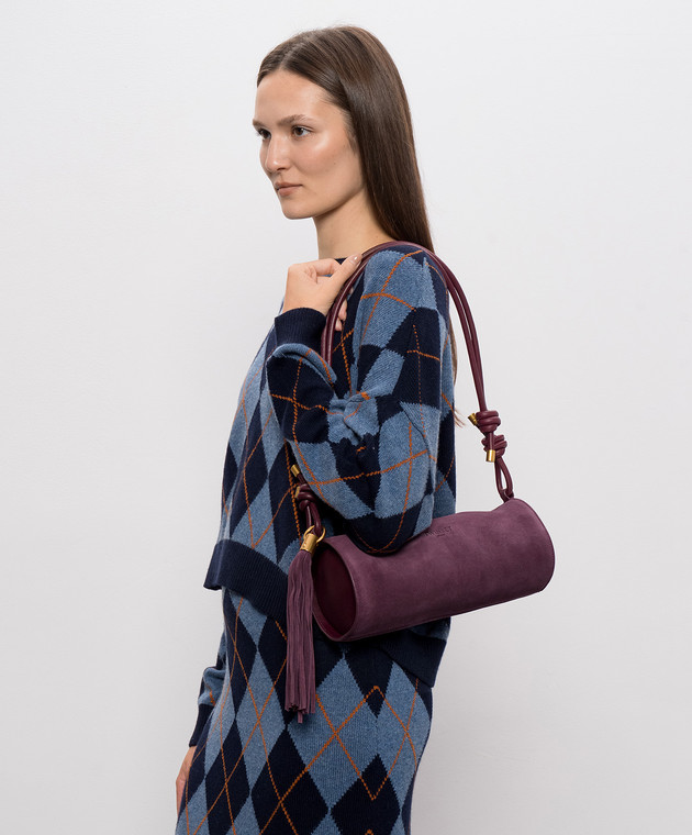 Twinset Бордовая замшевая сумка 262TD8232 изображение 2