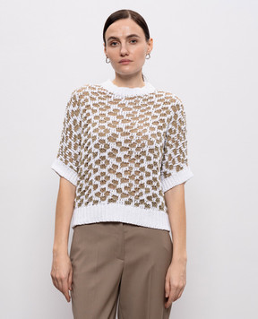 Peserico Топ в узор с люрексом A99039F039308A