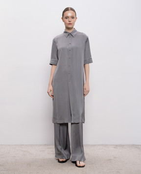 Jil Sander Серая удлиненная рубашка J04DL0001J65022