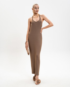 Tom Ford Коричнева сукня в рубчик ABJ885JEX184