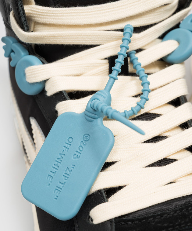 Off-White Черные комбинированные хайтопы End Of Play OF05796101 изображение 5