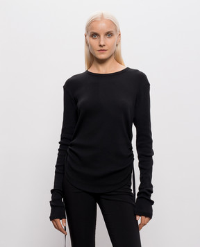 Ann Demeulemeester Черный лонгслив в рубчик B0014242FA659
