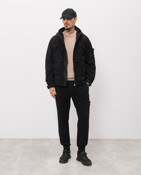 Stone Island Черная куртка с логотипом патча L1S154100052S0042