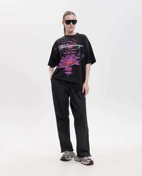 Balenciaga Футболка черная с принтом логотипа A00497TUVO9