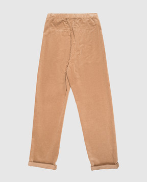 Brunello Cucinelli Детские коричневые вельветовые брюки с отворотами B280NP113B