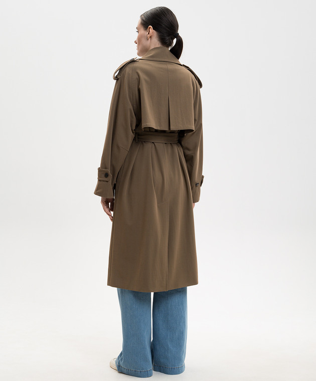 Max Mara Коричневый тренч CERTO из шерсти MXMCERTO изображение 4