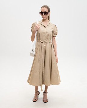 Alexander McQueen Бежева сукня з вишивкою логотипа 863470QFABT