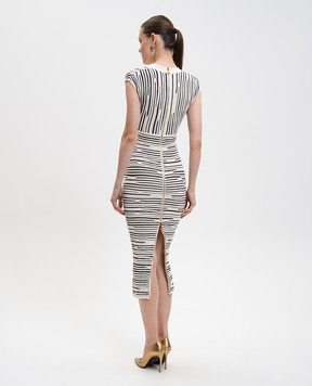 Balmain Біла сукня міді з паєтками FF0RJ195KI94