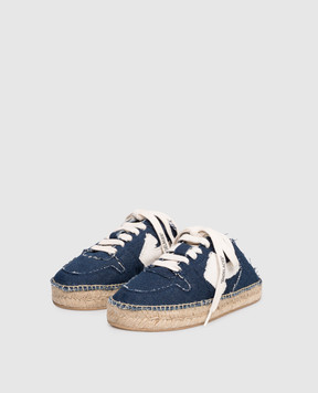 Off-White Сині кросівки-мюлі з нашивкою емблеми OWIB019S26DEN001