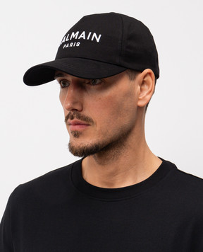 Balmain Черная кепка с вышивкой логотипа GH1XA015CB24