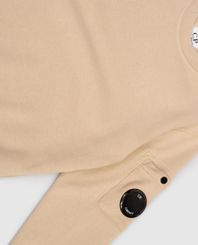 C.P. Company Детский бежевый свитшот с патчем логотипа CNF00XLCA6948