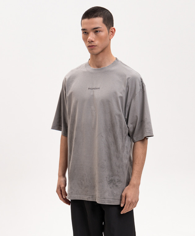 Balenciaga Серая футболка Balenciaga Back 764235TTVF9 изображение 3