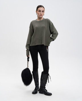 Ann Demeulemeester Лонгслів кольру хакі з принтом B0013505FA698