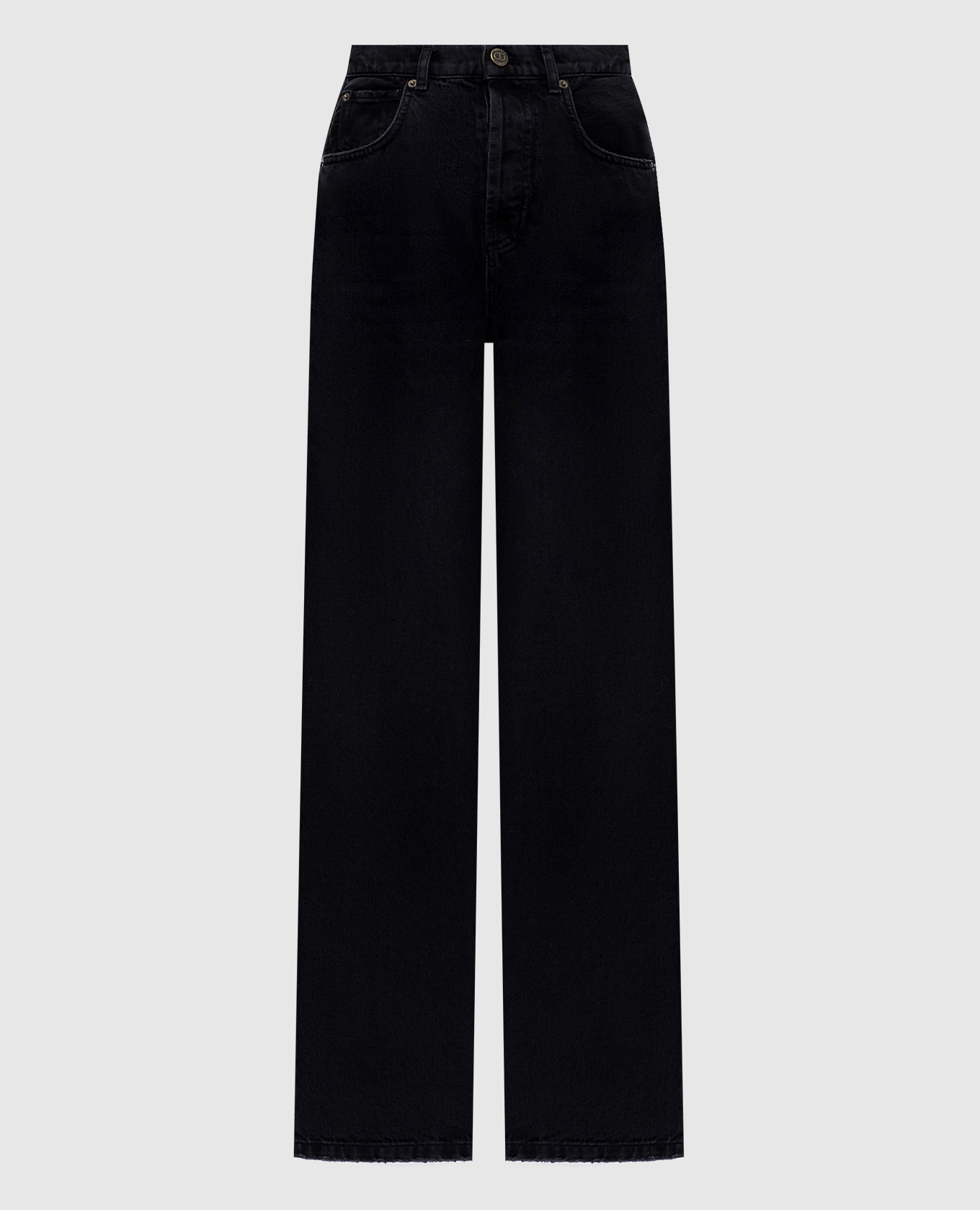 

Черные джинсы с логотип патч, Черный, Прямые джинсы