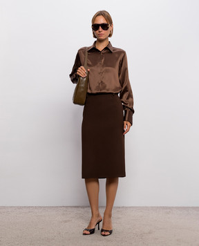 Ermanno Scervino Коричневая блуза из шелка D492K397NXE