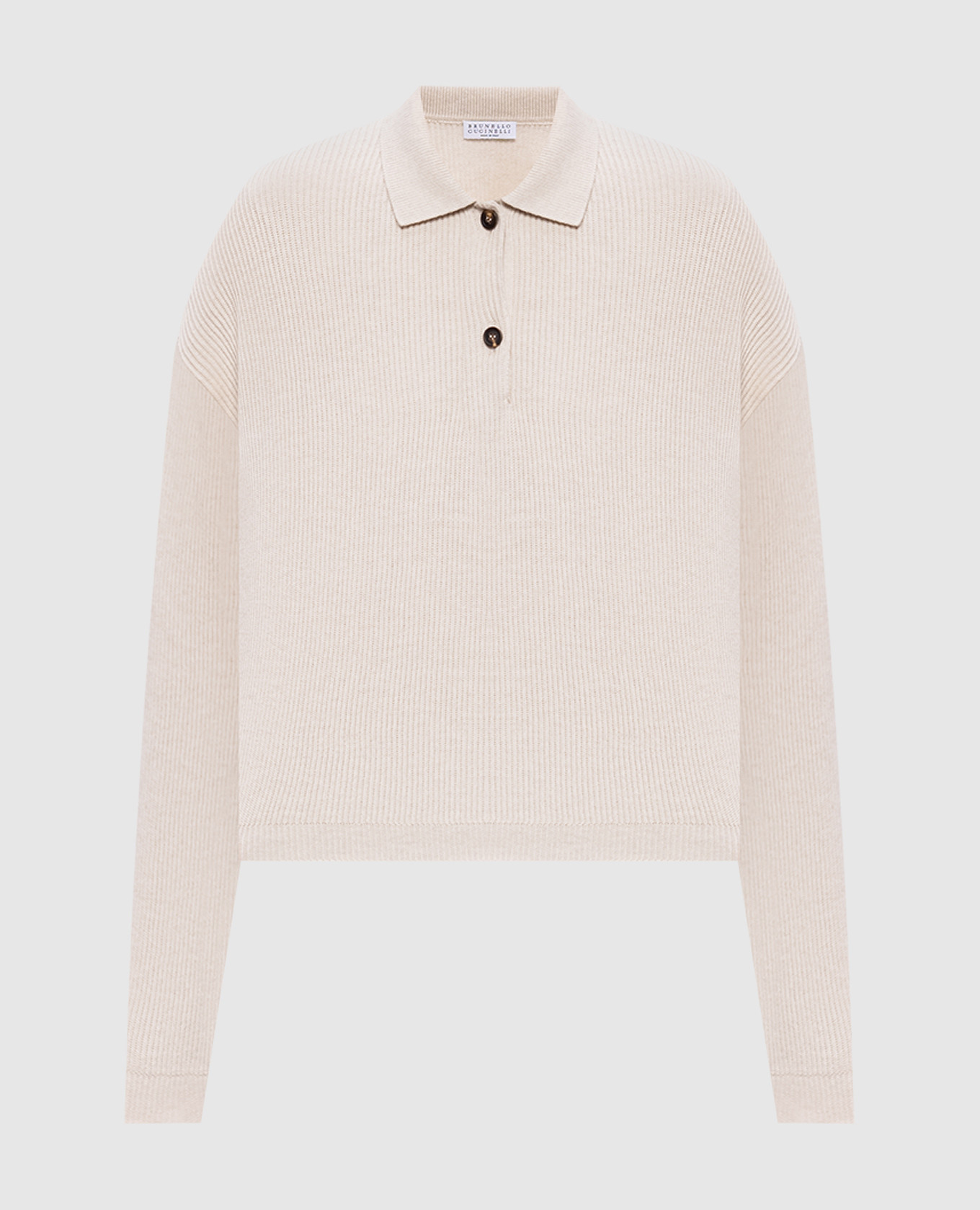 Бежевый свитер из хлопка с цепочкой мониль