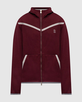 Brunello Cucinelli Бордова спортивна куртка з емблемою MM8433376G