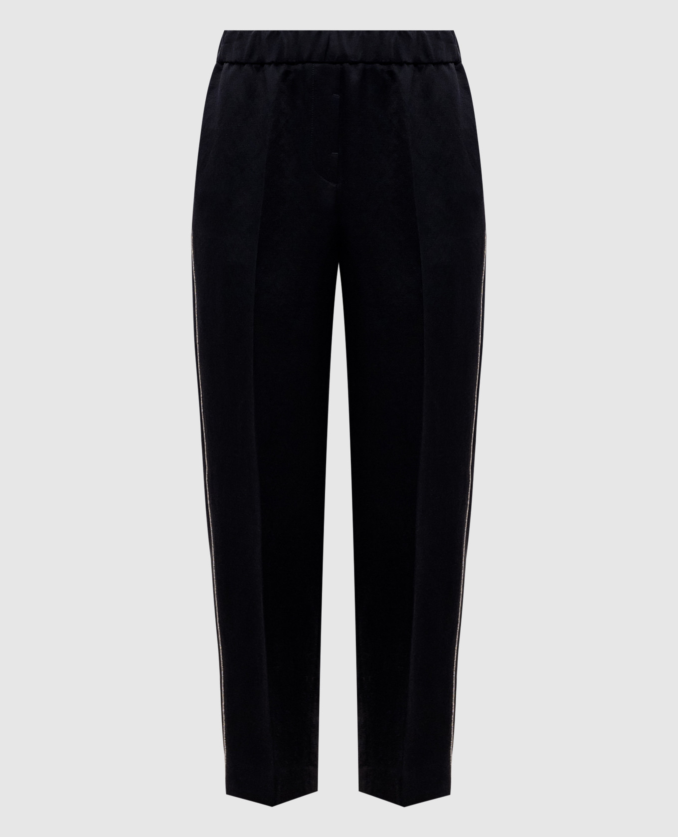 Черные брюки с леном с цепочкой