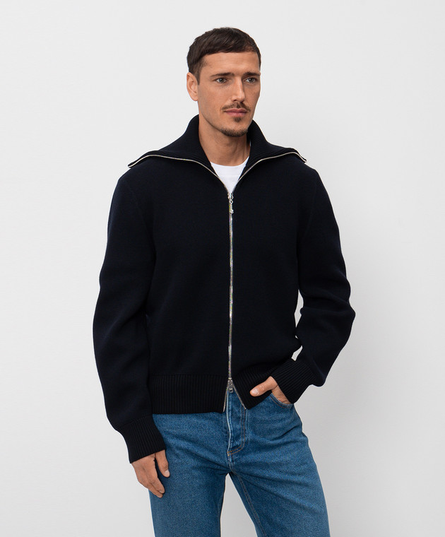 Bottega Veneta Синий кардиган с шерстью 862729V68M0 изображение 3