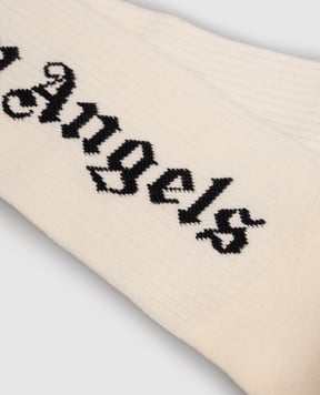 Palm Angels s Білі утеплені шкарпетки з контрастним логотипом PWRA007R24FAB001