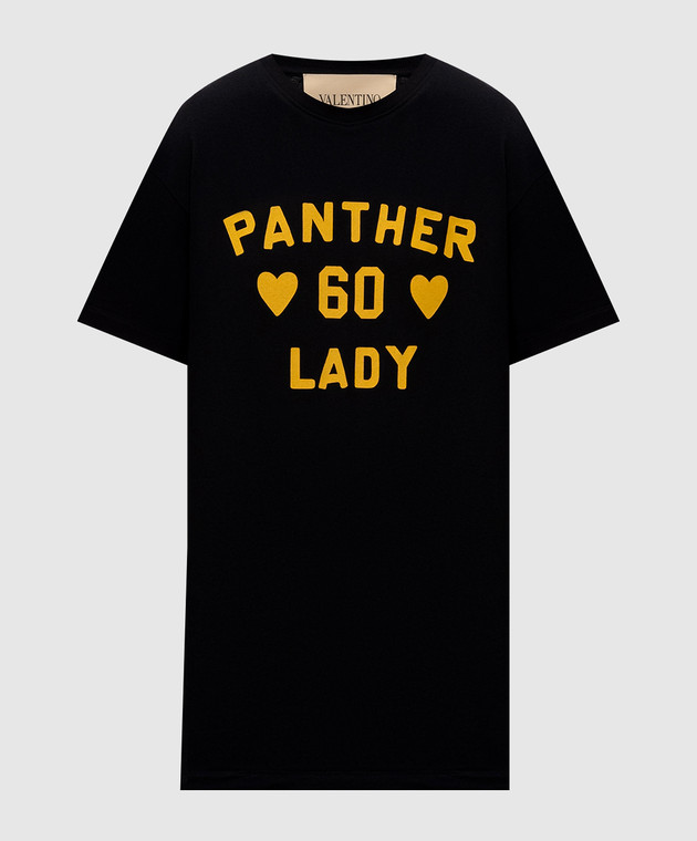 Valentino Черная футболка Panther Lady 9B3MG26GAA2