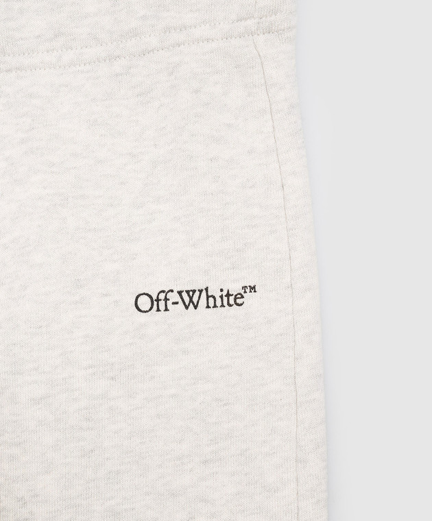 Off-White Детские серые меланжевые джоггеры с принтом логотипа 44BXD001F26F002 изображение 3