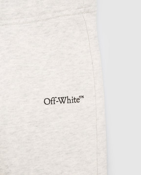 Off-White Дитячі сірі меланжеві джогери з принтом логотипа 44BXD001F26F002