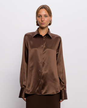 Ermanno Scervino Коричневая блуза из шелка D492K397NXE