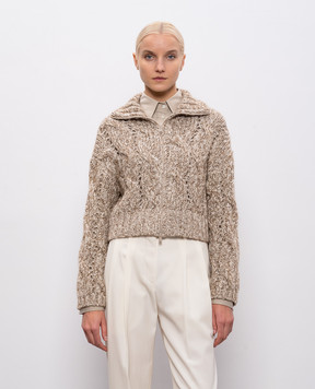 Brunello Cucinelli Бежевый кардиган с шерстью и кашемиром MGR372906
