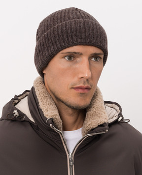 Brunello Cucinelli Коричневая шапка из кашемира M2294920