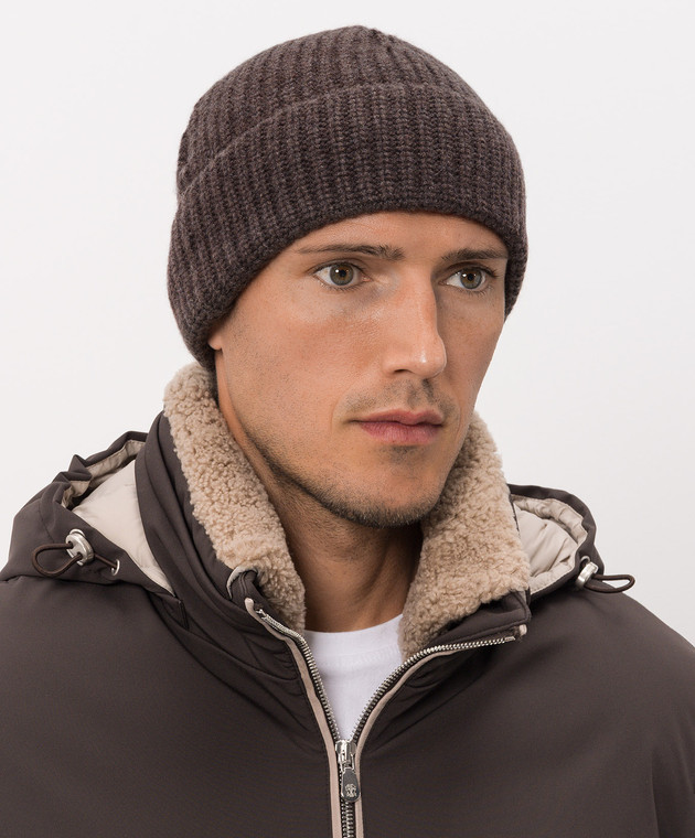 Brunello Cucinelli Коричневая шапка из кашемира M2294920 изображение 2