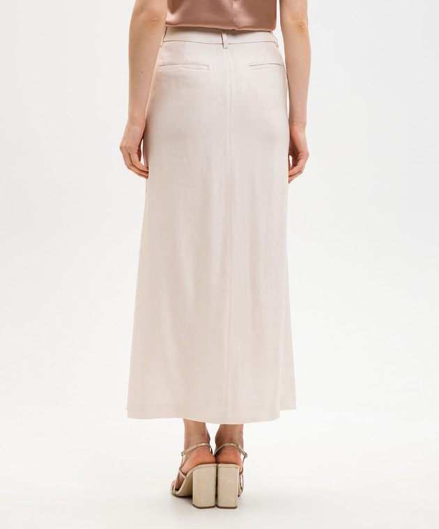 Peserico Бежева спідниця міді з льоном P05143Z01921 зображення 4