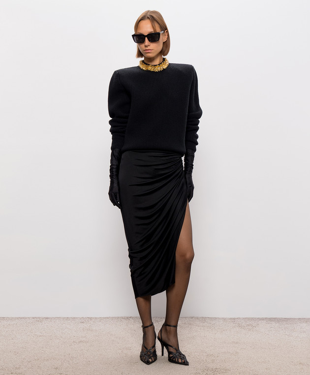 Balmain Чорна спідниця з драпіруванням SK0000000038 зображення 2
