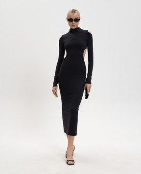 Off-White Чорна сукня Meteor з логотипом 2DB56JS26JER001