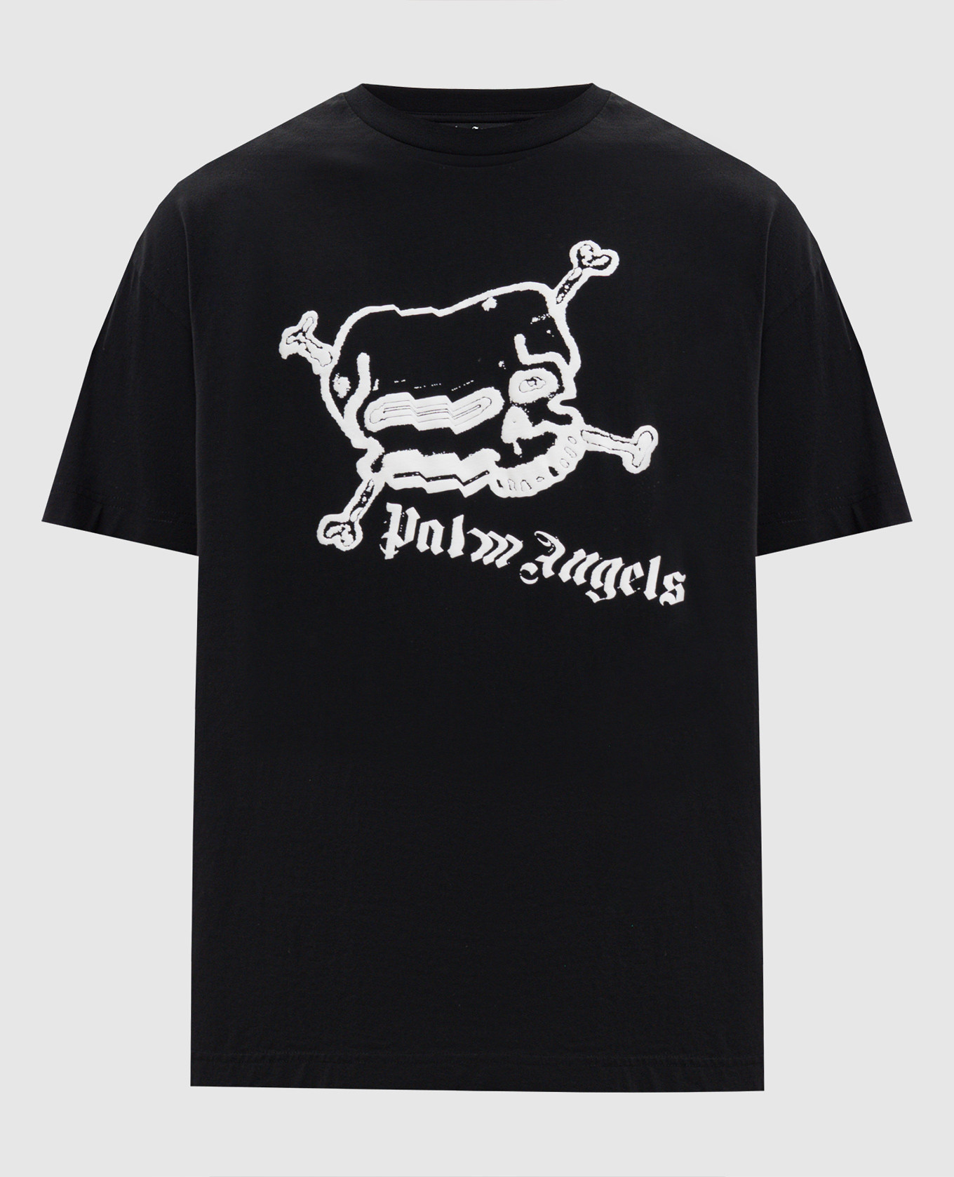 Черная футболка с контрастным принтом Skull