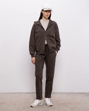 Brunello Cucinelli Коричнева спортивна куртка з ланцюжком моніль MH827FB706