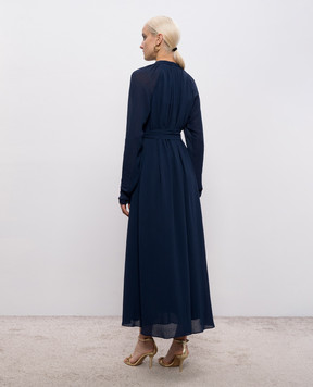 JOSEPH Синее платье миди Pinky в полоску JF009600