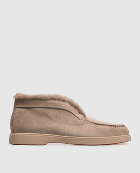 Santoni Серые замшевые дезерты на меху WUYA58457TTGAPFR