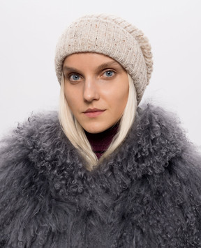 Ermanno Scervino Life Бежевая шапка с шерстью альпаки D494V500IJT
