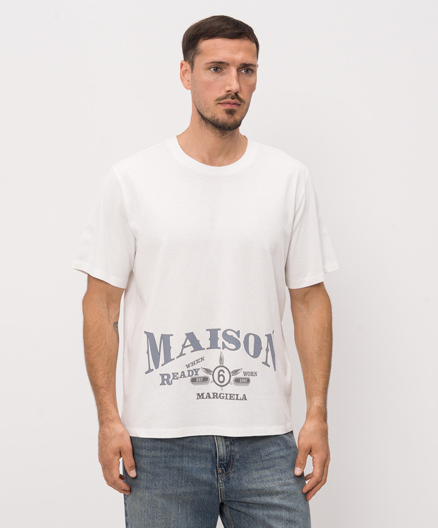 Maison Margiela MM6 Біла футболка з принтом SH0GC0075M20050 зображення 3