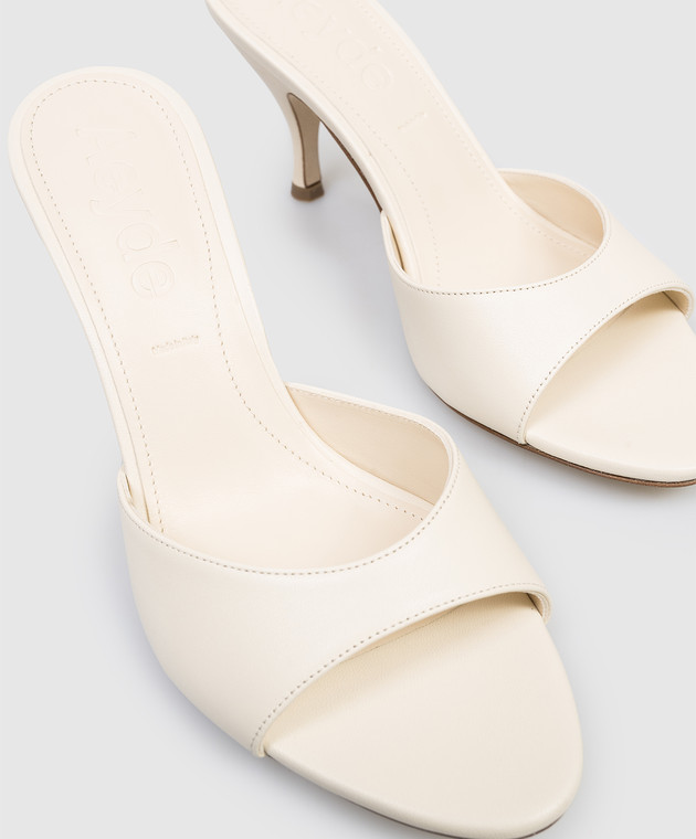 Aeyde Бежеві шкіряні мюлі Samia HS0693001002126 зображення 5