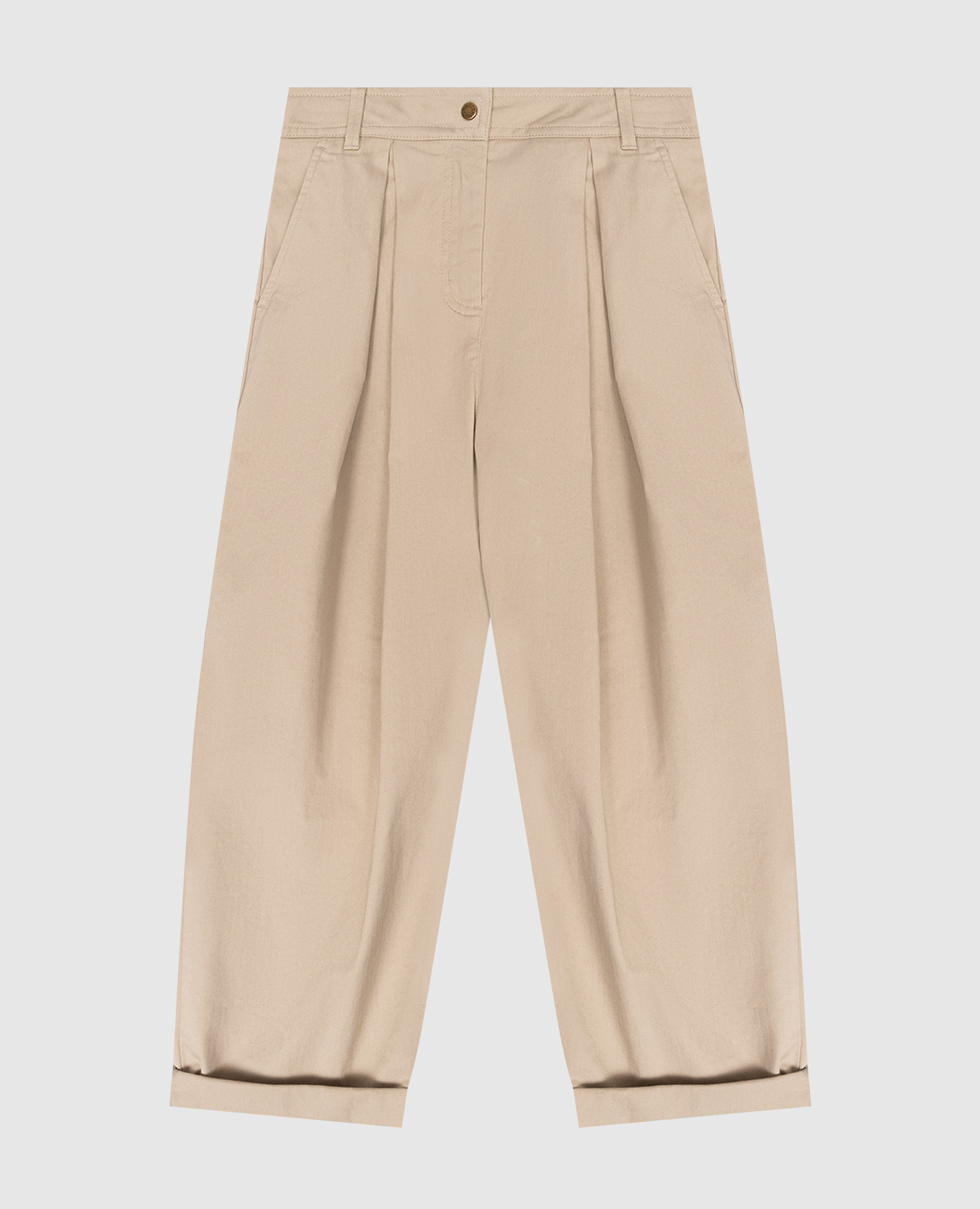 

Детские брюки с логотипом, Бежевый, Повседневные брюки casual