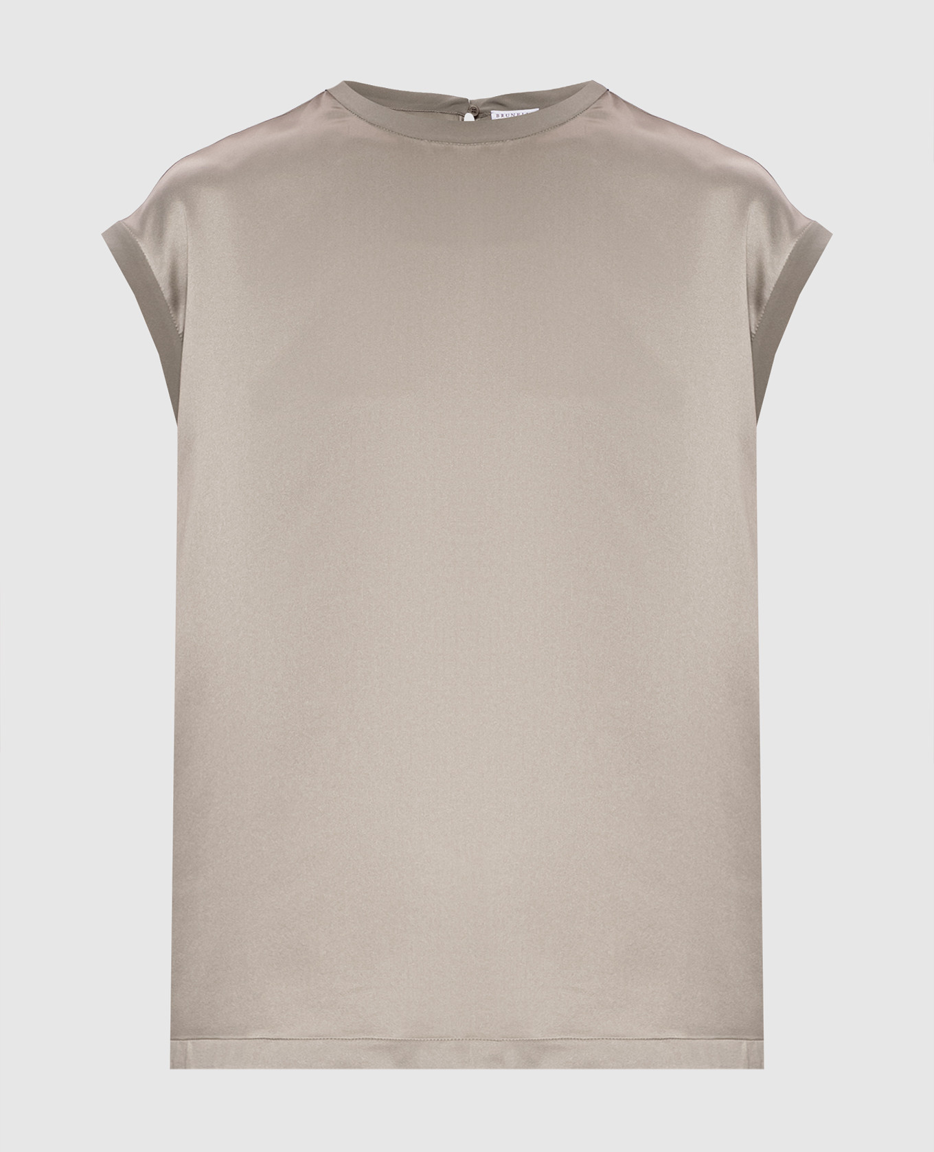 Топ цвета хаки из шелка с цепочкой