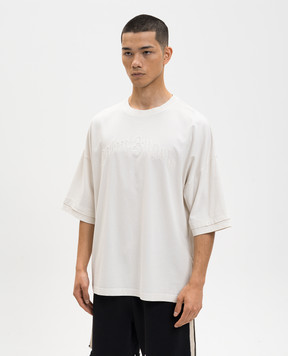 Palm Angels Біла футболка з логотипом PMAA10QS26JER001