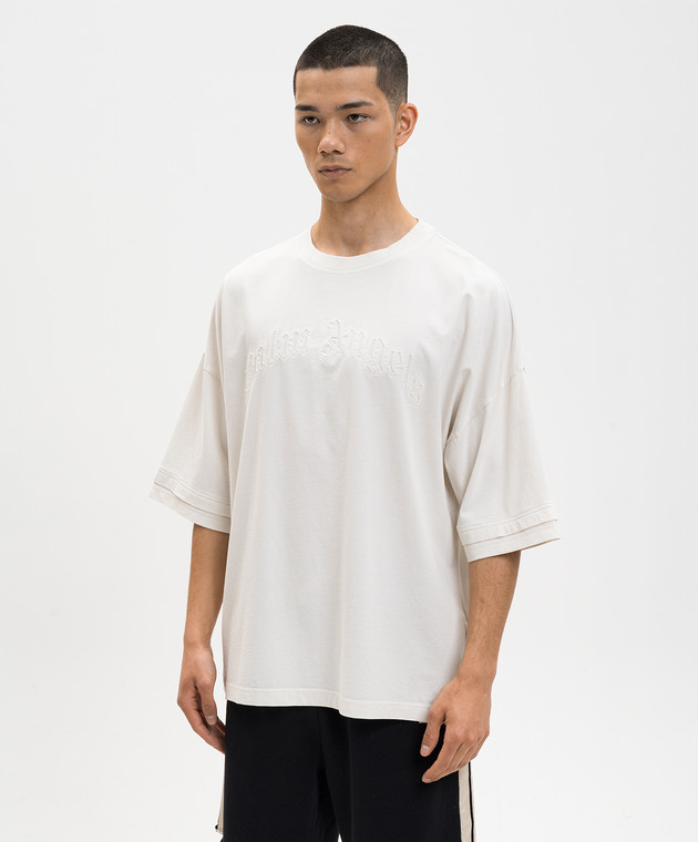 Palm Angels Біла футболка з логотипом PMAA10QS26JER001 зображення 3