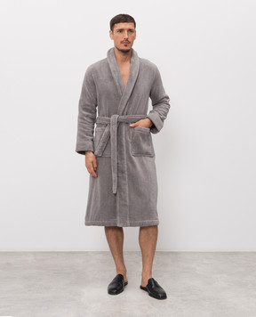 L'Appartement Сірий махровий халат CHICAGO CHICAGOBATHROBE