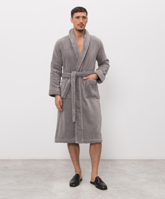L'Appartement Серый махровый халат CHICAGO CHICAGOBATHROBE изображение 3