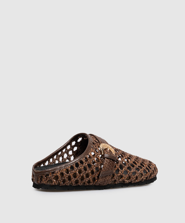 Twinset Коричневі плетені мюлі 261TGT036 зображення 2